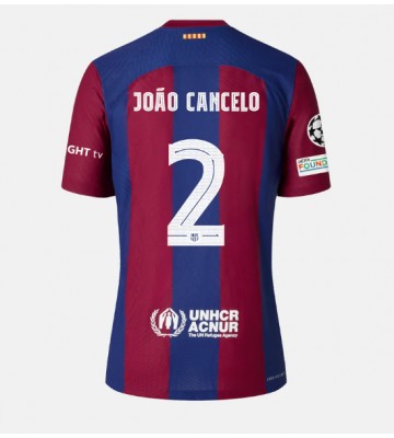 Barcelona Joao Cancelo #2 Replica Home Stadium Shirt 2023-24 Short Sleeve